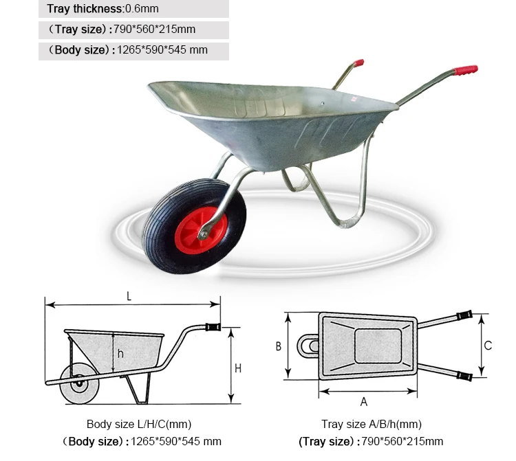 Chinese Good Quality Steel Wheel Barrow For Construction - Buy ...