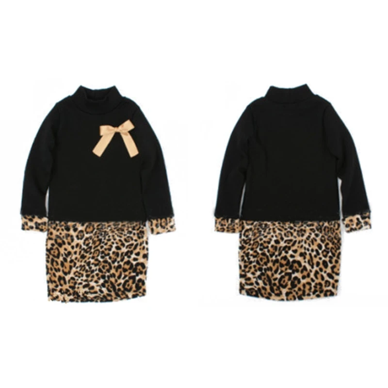 Buy Top Fashion New Kids Girls Leopard Dress Cool Toddlers Long Sleeve One Piece Dress Bow Leopard Dress Costume Winter 2 6y In Cheap Price On Alibaba Com
