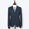 New design tall man blazer grey fabric patch pocket 3 buttons design blazer homme dark grey suits
