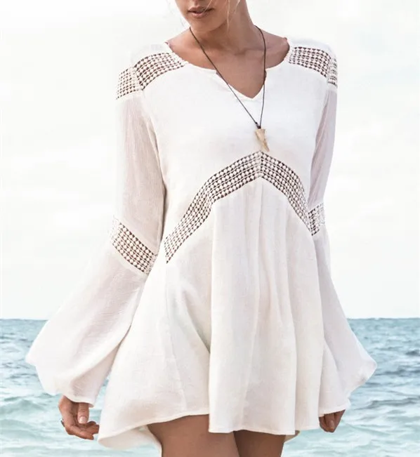 white blouse beach cover up