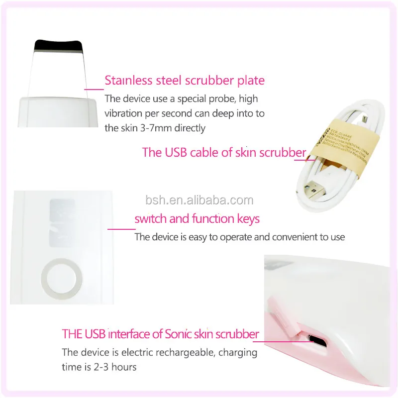 Japan Hot Sale Home Ultrasonic Skin Scrubber Machine BF1208