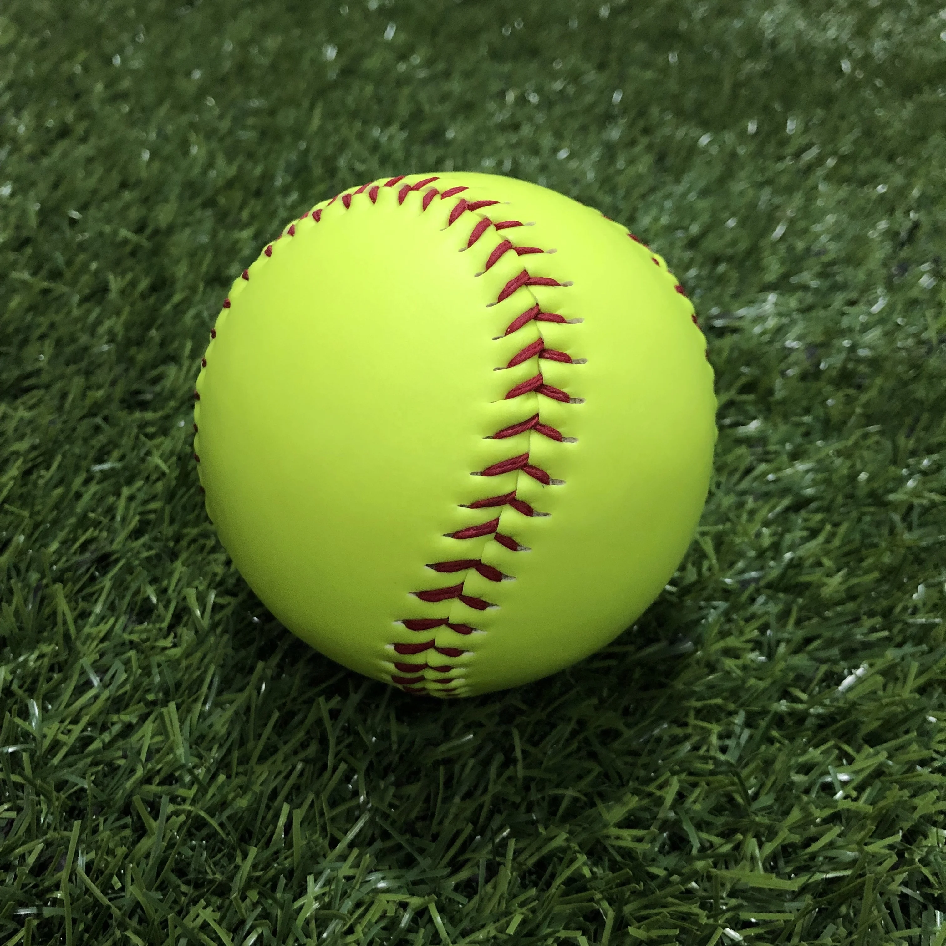 12 Inch Cheap Good White Yellow Pvc Leather Softball With Cork Core