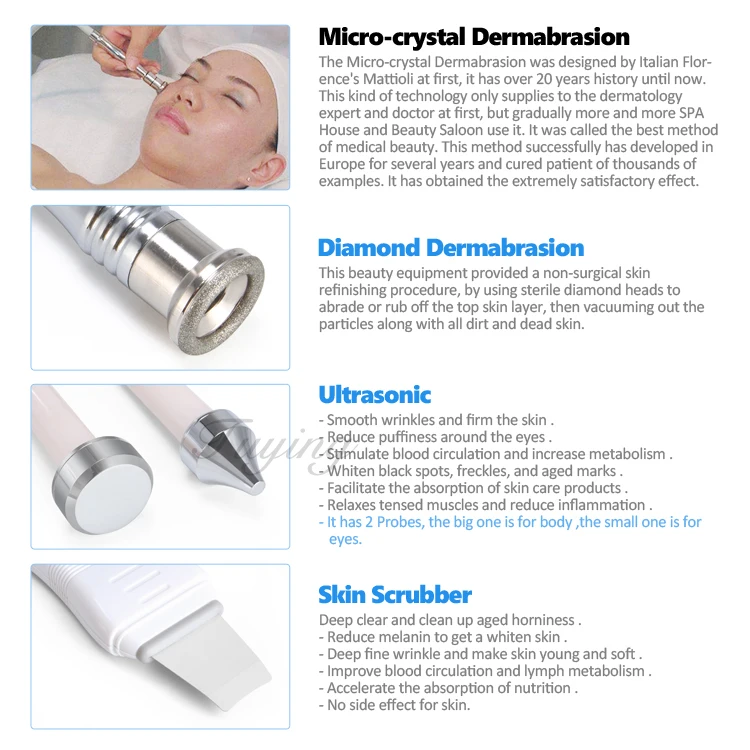 Most professional 4 in 1 diamond dermabrasion diamond tip microdermabrasion machine