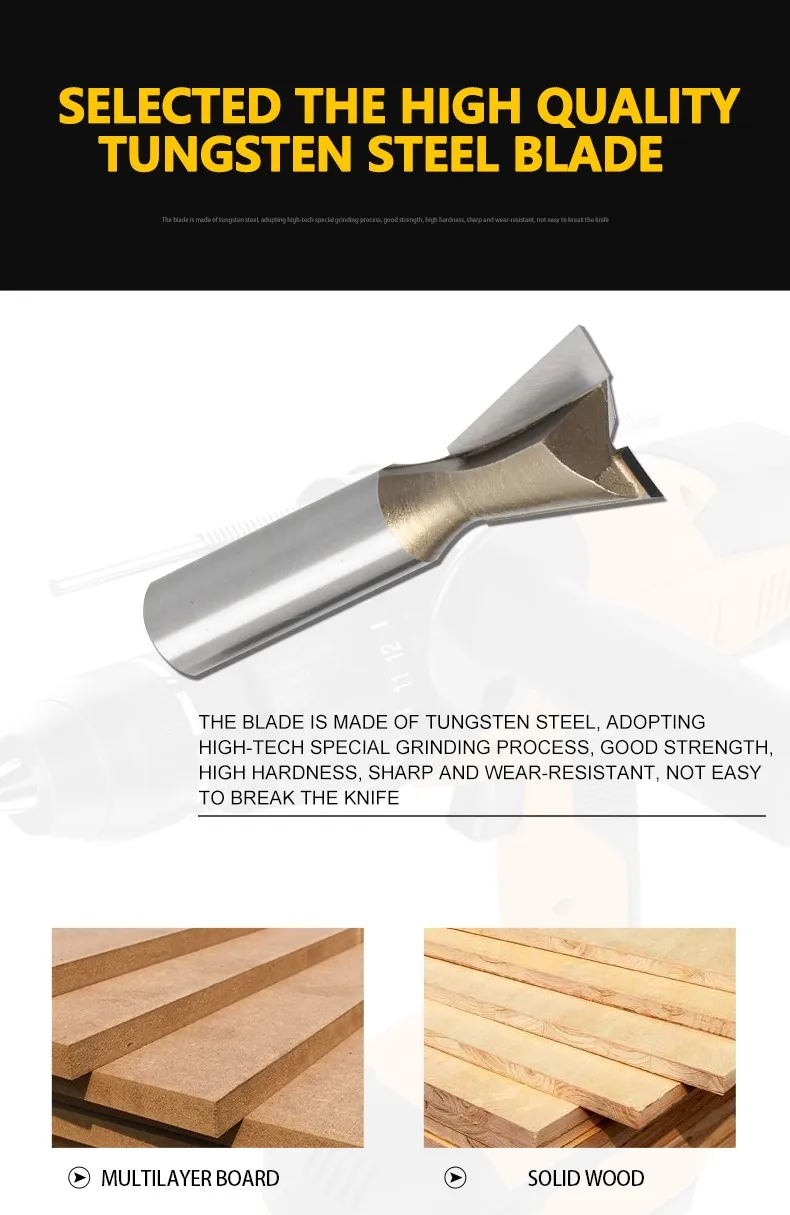 Drill Bits TIDEWAY ZLC0303 Dovetail Router Bit for Woodworking
