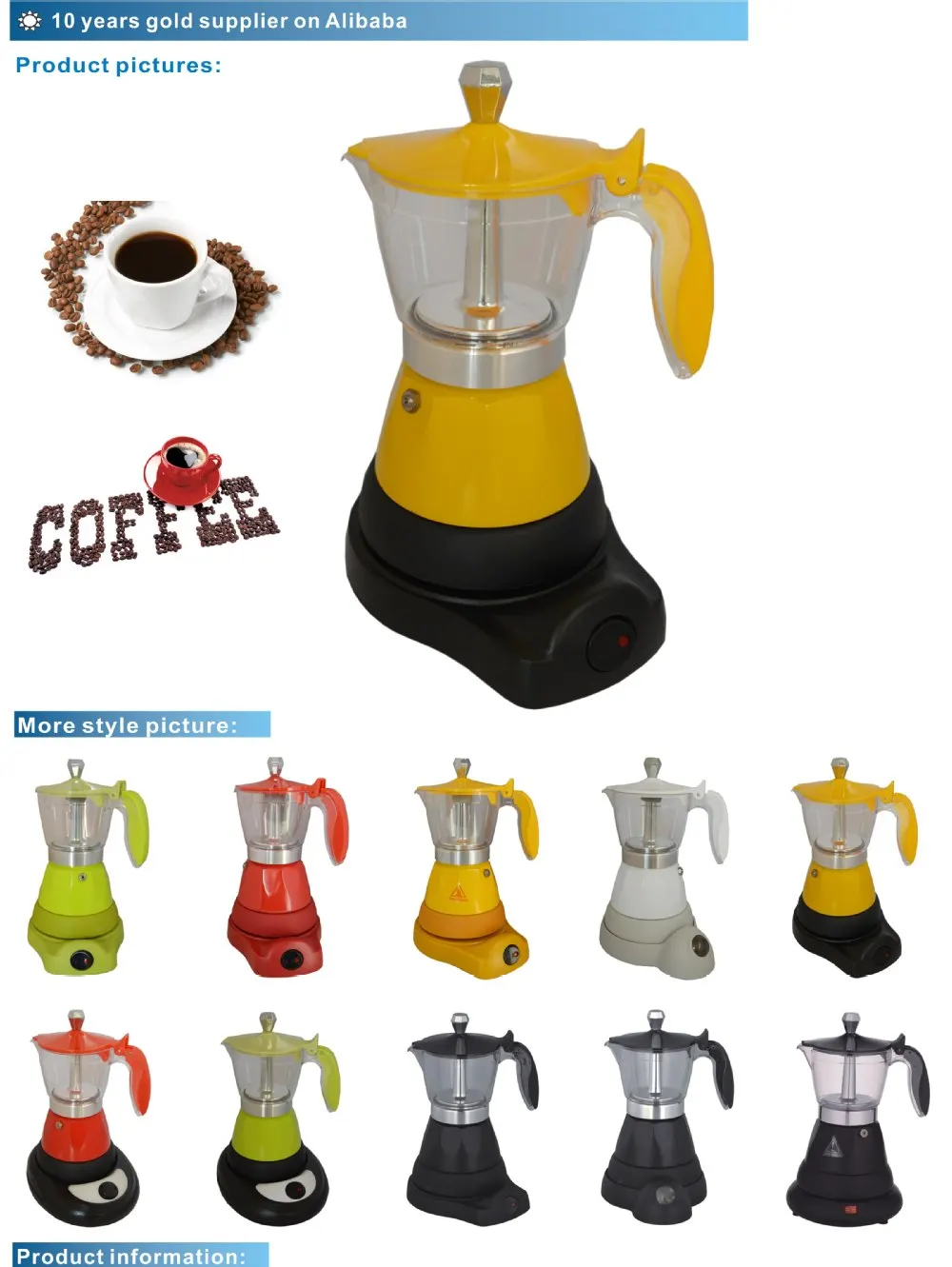 Durable Electric Moka Coffee Maker Coffee Machine 220v/110v Barista
