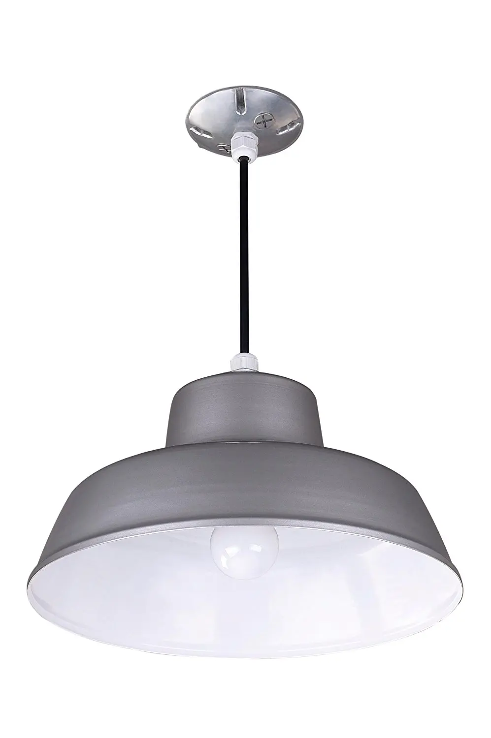 Grey Canarm BL14CWS-O All Weather 1-Bulb Ceiling or Wall Mount Light with Clear Glass Globe