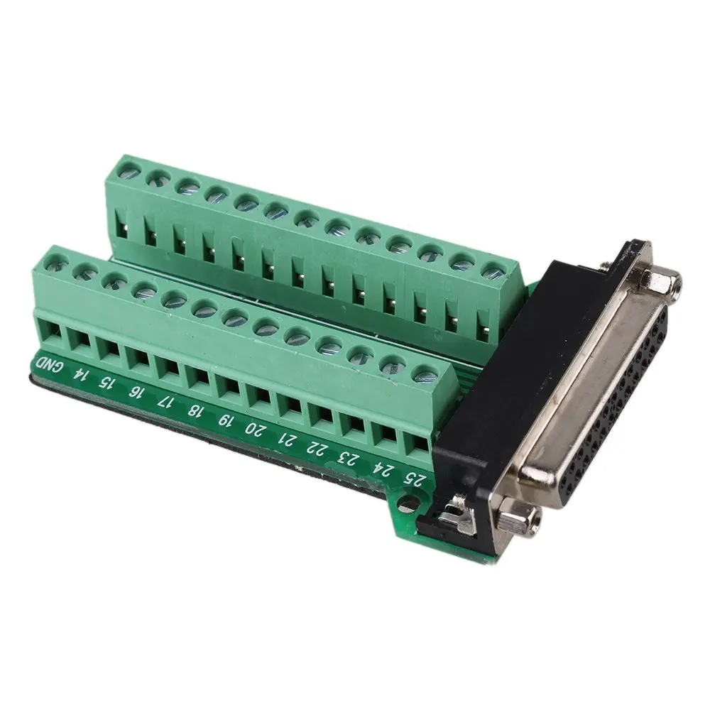 WEONE DB25-M2-01 25pin Female Jack Pin D-SUB VGA Adapter Screw Nut Signals Terminal Breakout Board 2 Row