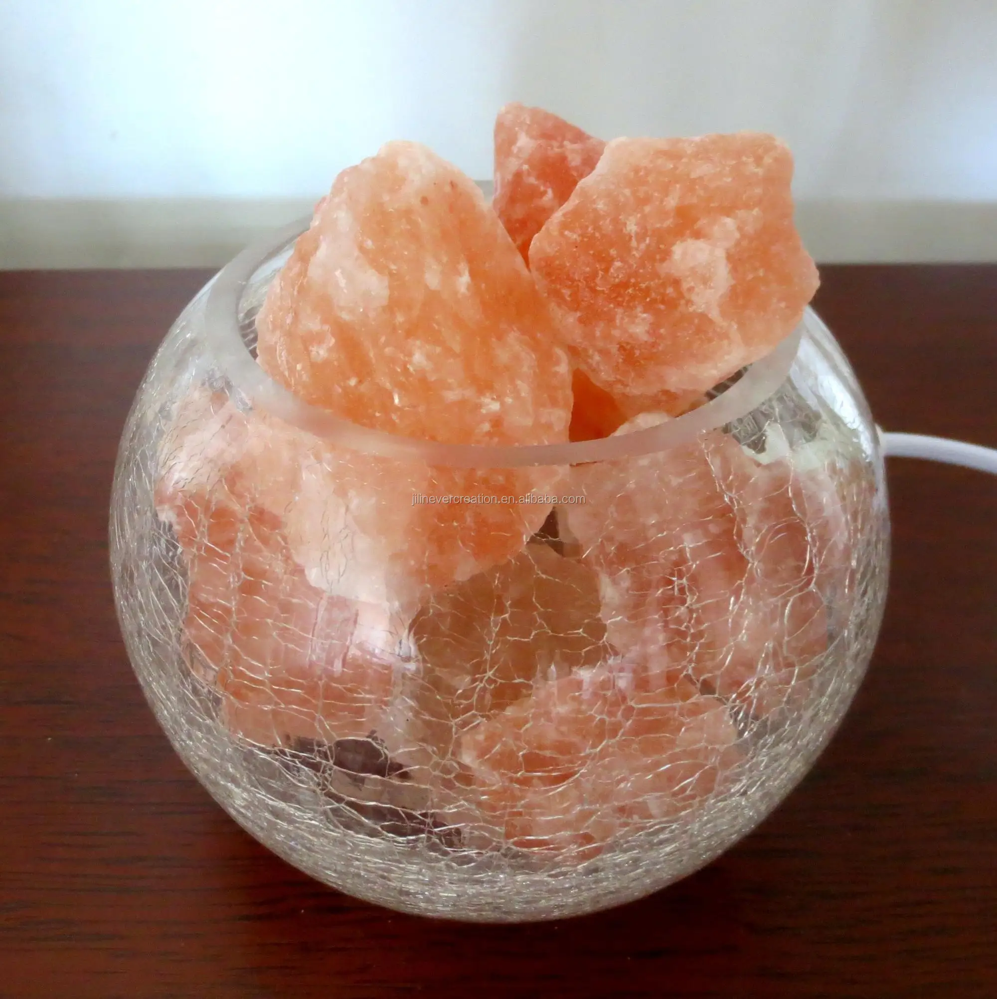 Creative Decor Ice Glass Crystal Salt Lamp Himalayan Salt Lamp Table