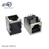 Superior Quality 6p jack shielded black plastic right angle pcb connector