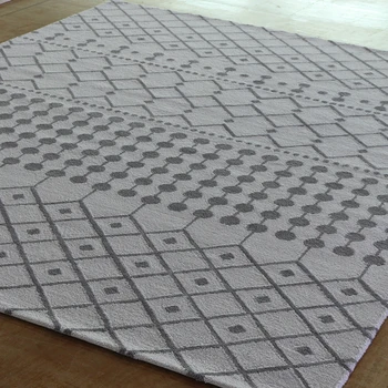 Black And White Loop Pile Berber Rug Hand Tufted Black And White Loop Pile Berber Rug Hand Tufted
