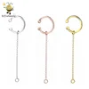 Fantasia Joyeria 925 Sterling Silver Ear Chains Single Ear Cuff Chains Aretes de Mujer Earings for Women 2019