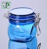 Empty black 220ml pyramid plastic PET airtight seal pot kiner jar for bath salt and Seaweed mud packaging