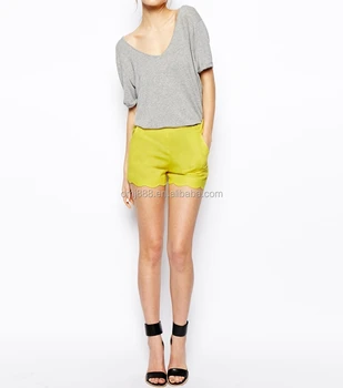 yellow shorts womens