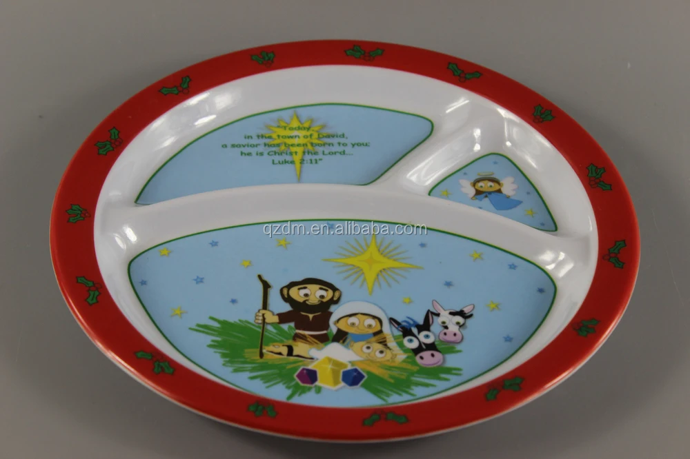 Kids Melamine 3 Section Plate/Melamine Divided Dish
