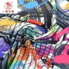 wholesale scuba clock paper print chiffon chiffon fabric dresses for Lady fashion dress