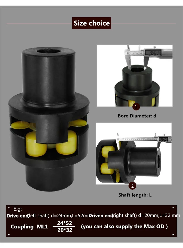 Factory Direct Spider Curved Jaw Coupling Rubber Coupling