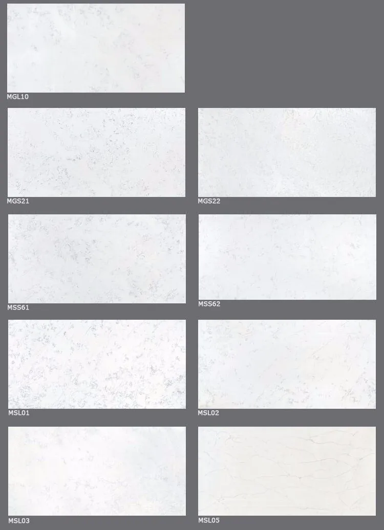 Arctic white prefab quartz countertops