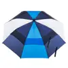 Fiberglass shaft for strength with a slip-proof rubberized ergonomic handle for secure grip golf umbrella