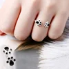 S925 silver plated sweet handmade cat claw rings