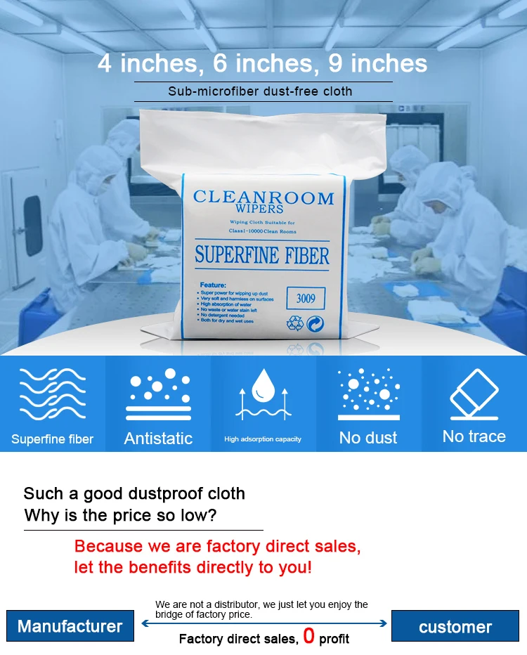 6*6 inch disposable lint free lens cleaning clean wiper