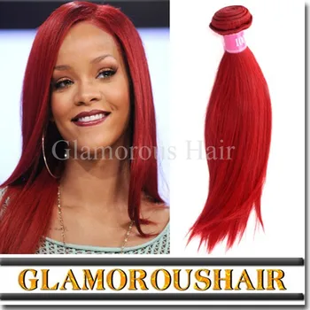 Cherry Red Hair Color Cheap Human Hair Weaving Brazilian Red Remy