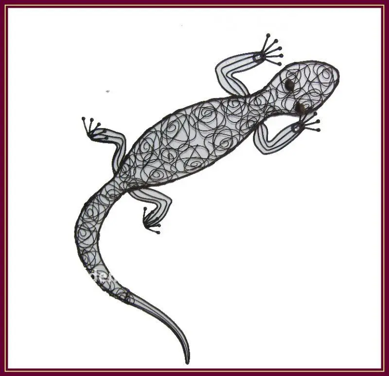 Décoration Murale En Métal Lézard Intérieur Patio Extérieur Jardin