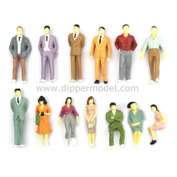 1:25~1:300 Scale Color Mini Plastic Scale Model People For Model Train ...