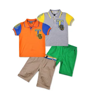 Readymade Garments Guangzhou Polo Shirt Top Cropped Pants Kids Polo Sets Readymade Garments Guangzhou Polo Shirt Top Cropped Pants Kids Polo Sets