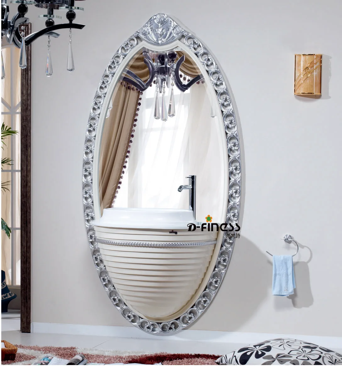 Arabic Style Bathroom Mirror Wall Hotel Bathroom Vanity
