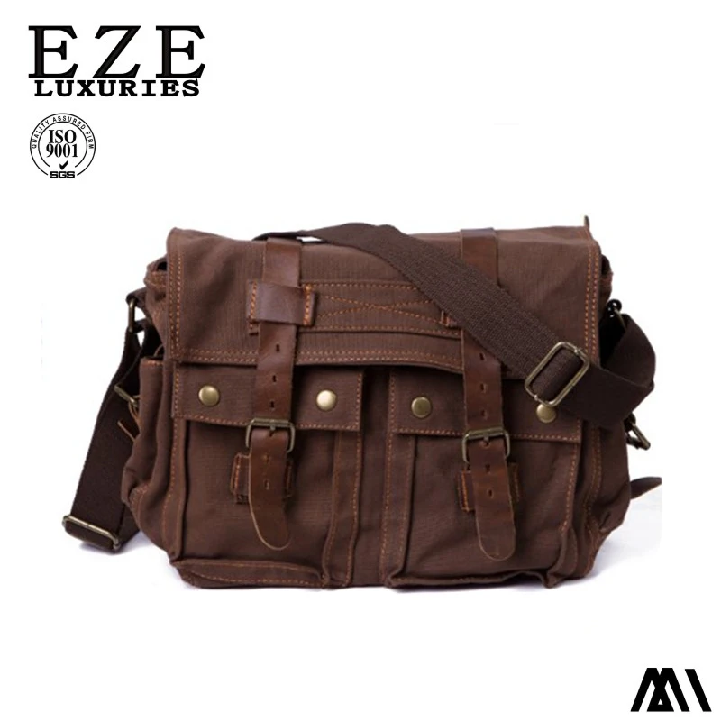 Eze Vintage Strong Canvas Military Style Shoulder Messenger Bag Product On