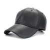 2018 New High Quality Unisex Caps Adjustable Solid Color PU Leather Caps
