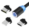 Magnetic Cable for iPhone Micro USB Type C Charging Cord, Magnet phone cable for Type-C Micro magnetic charging Cable LED light