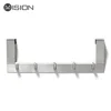 Stainless steel metal 5 hook organizer rack over the door hook