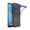 For Samsung Galaxy A9 2018 Electroplate Frame Transparent Bumper TPU Cellphone Case Back Cover
