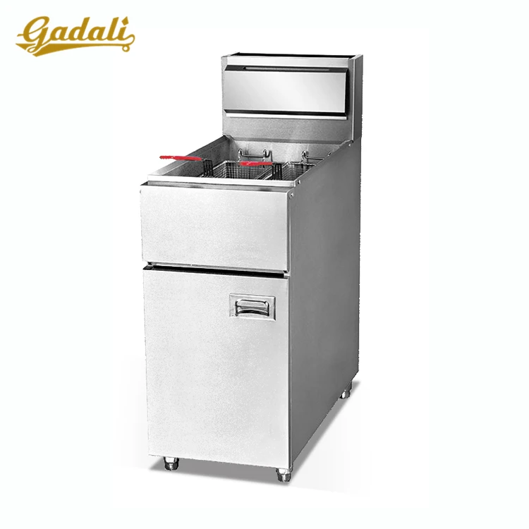 Cooking Equipment Used Gas Deep Fryer Propane 2 Tank 2 Basket With