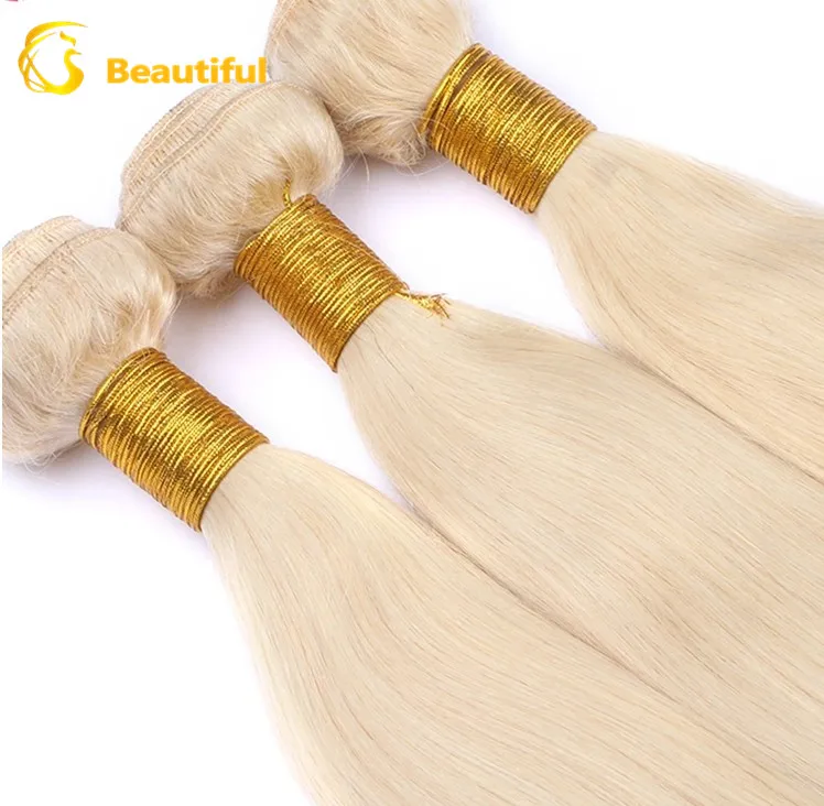 10a Grade Hair Weave 100 Virgin Real Girl Pussy Hair 613 Blonde