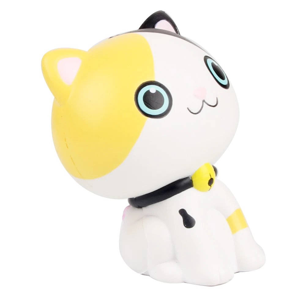 new design eco-friendly slow rebound cartoon bell cat shaped pu