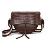 2019 new crocodile pattern saddle bag top layer leather slung shoulder bag leather handbag