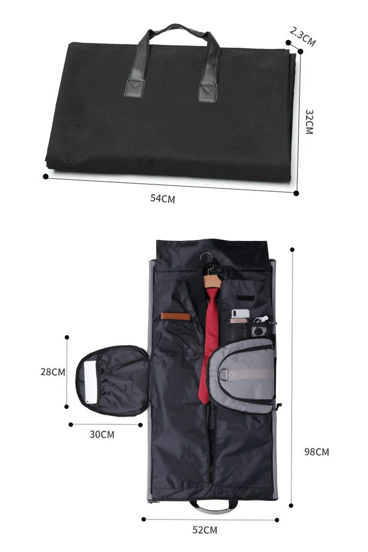 Hanging Garment Suit Organizer Travel Duffel Bag Mens Foldable 2 In 1 ...