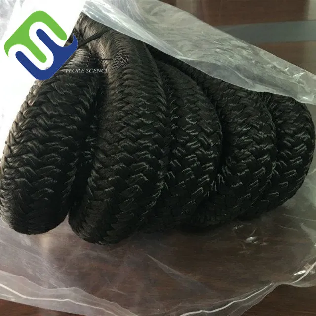 Black 1" x 30' Kinetic Vehicle Recovery Tow Rope With High Strength