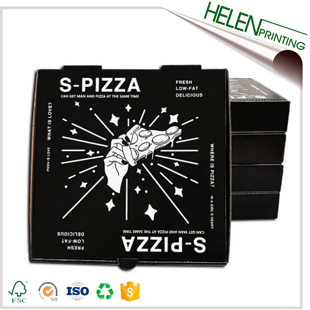 Popular Full Color Printed Corrugated Custom Black Pizza Box Buy
