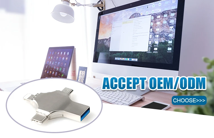 Cheap Customized Logo 4 in 1 Multi-function OTG Metal USB Flash Drive - ANKUX.COM