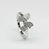 2018 new fashion bow tie pattern 925 silver ladies ring manufacturers custom