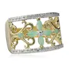 YCR7015 antique style cruciate flower 925 sterling silvser ring Jewelry with light green stone