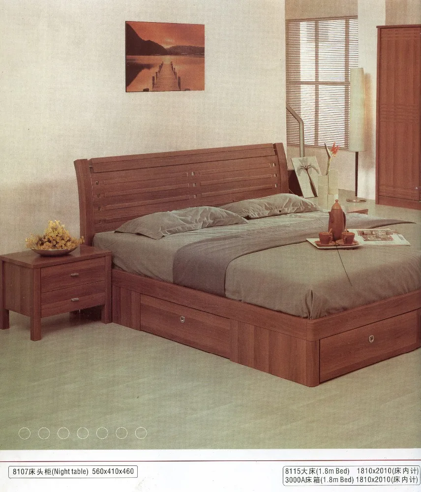 Walnoot kleur klassieke gecontracteerd reële chinees houten bed ...