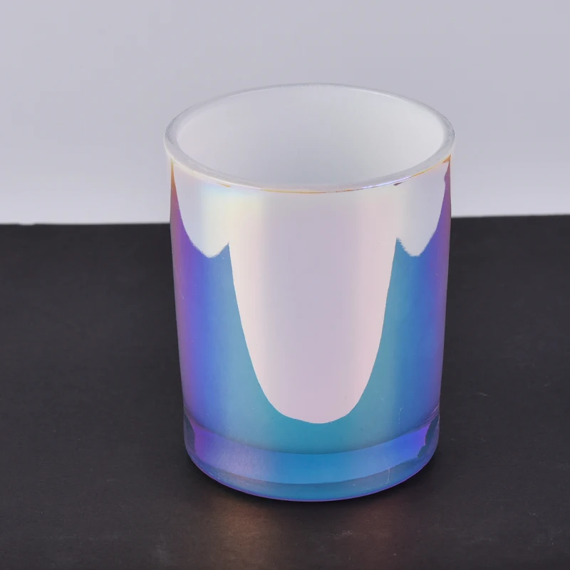 newly iridescent white 10oz cylinder candle
