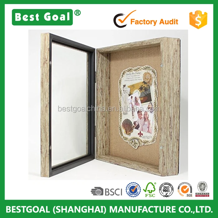 Frames Home Decor Weathered Front Hinged Shadow Box Frame With