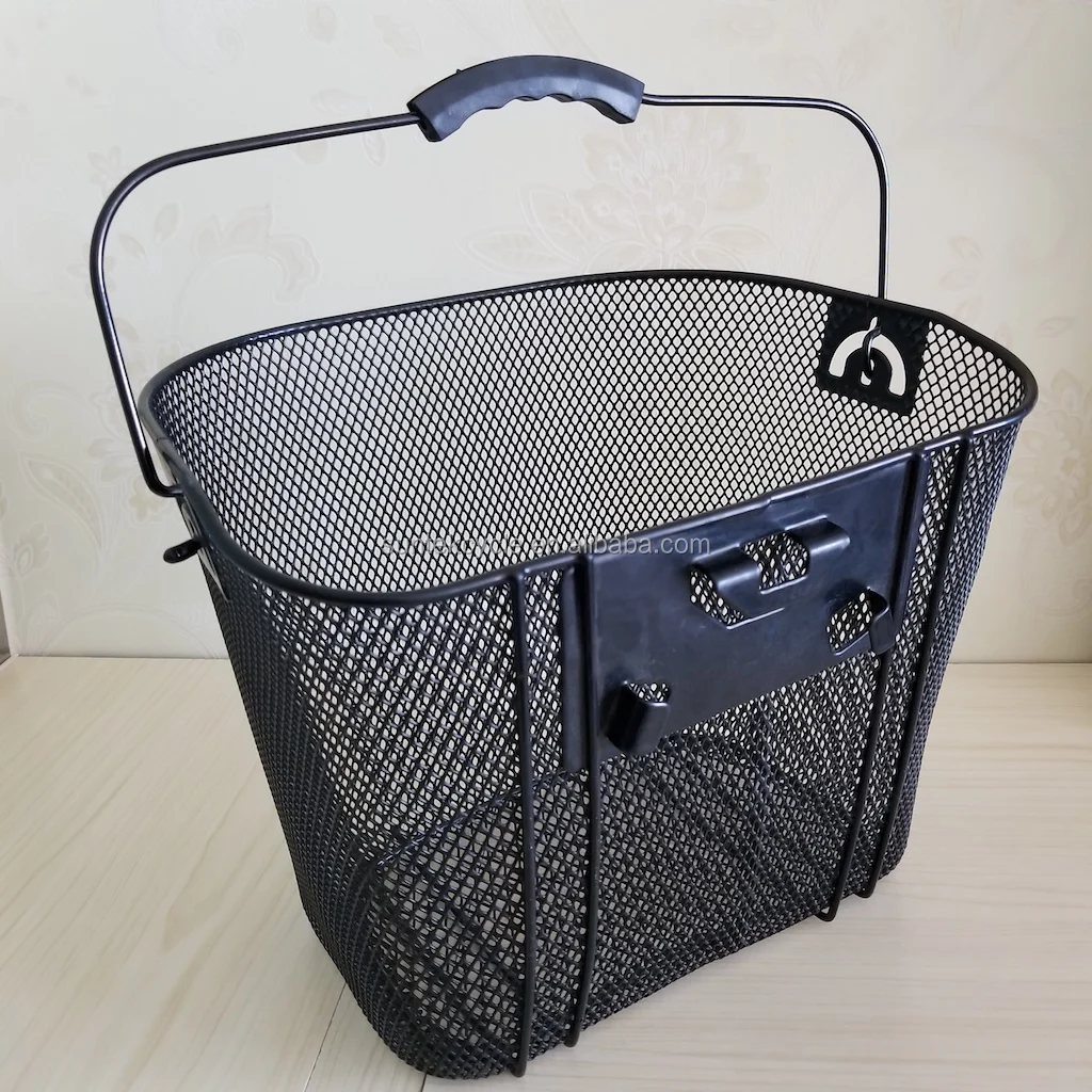 Hq201 Steel Wire Bicycle Basket Removable Quick Release Bicycle Basket
