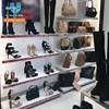 Modern Fancy Wooden Shoes Showcase Stands Designs for Shop Window Display