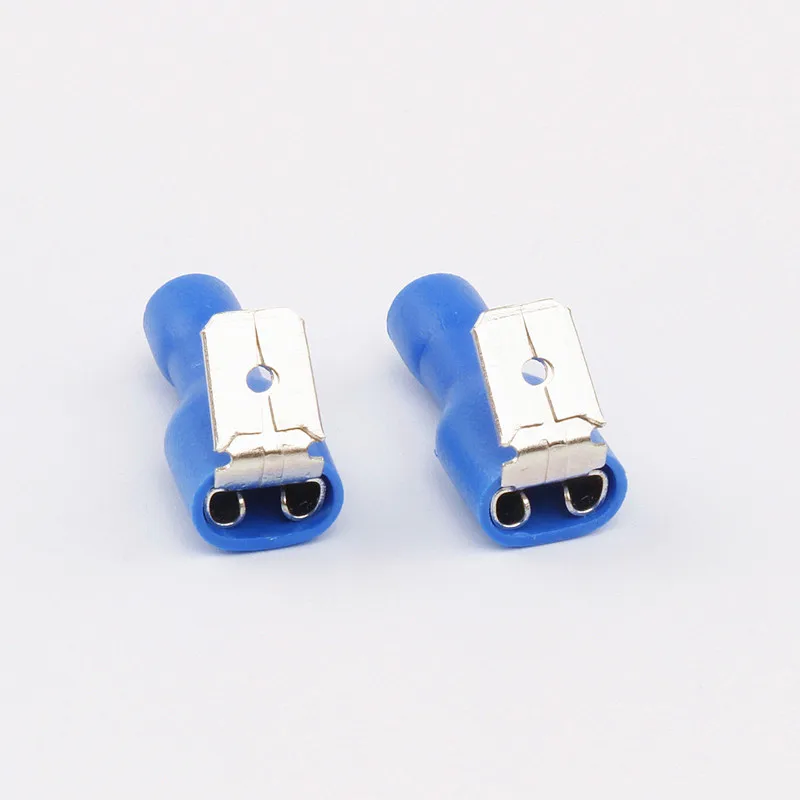 100pcs Fully Insulated Electrical Connectors Crimp 2216awg Spade Piggy